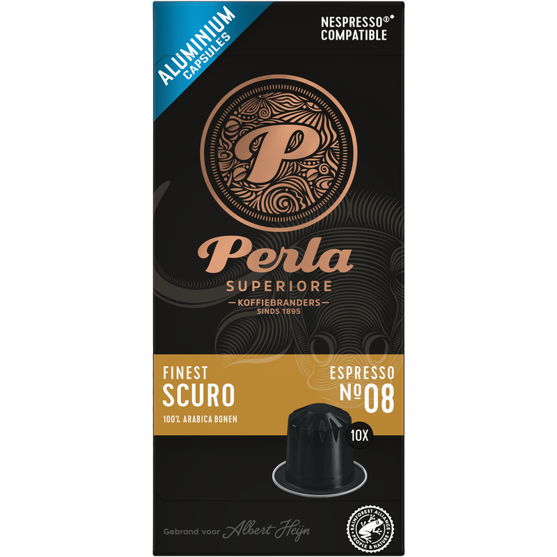Een afbeelding van Perla Superiore Finest scuro espresso capsules