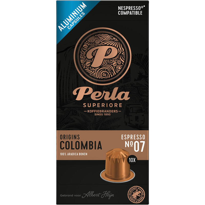 Een afbeelding van Perla Superiore Origins Colombia espresso capsules