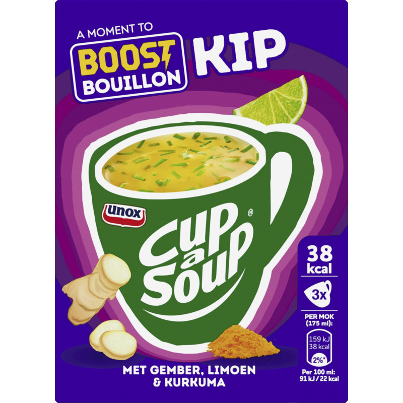 Een afbeelding van Unox Cup-a-soup focus kip, gember & limoen