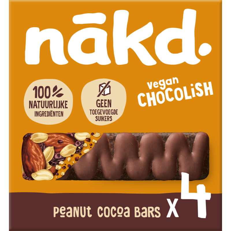 Een afbeelding van Nakd. Fruit- & notenrepen peanut chocolish