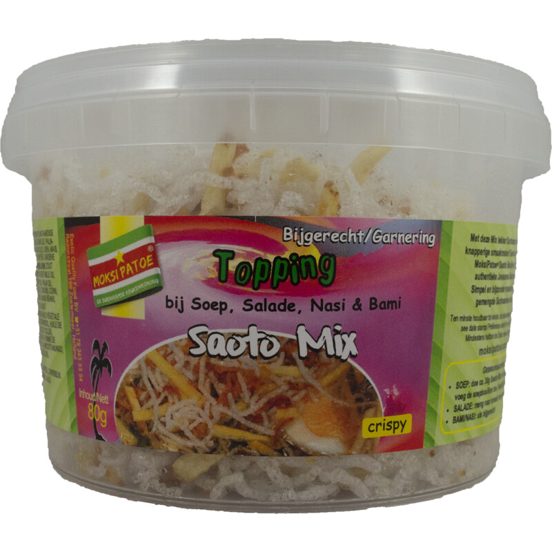 Een afbeelding van Moksi Patoe Saoto mix soep garnering