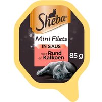 Een afbeelding van Sheba Mini filets in saus rund & kalkoen