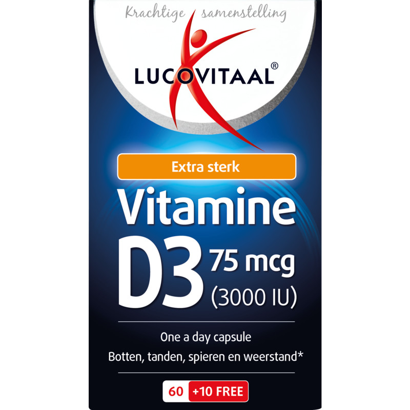 Een afbeelding van Lucovitaal Vitamine D3 forte 75 mcg One a Day