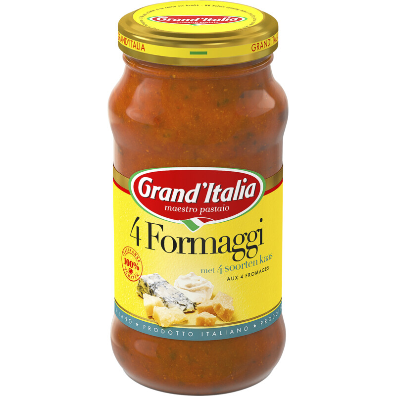 Een afbeelding van Grand' Italia 4 formaggi met 4 soorten kaas
