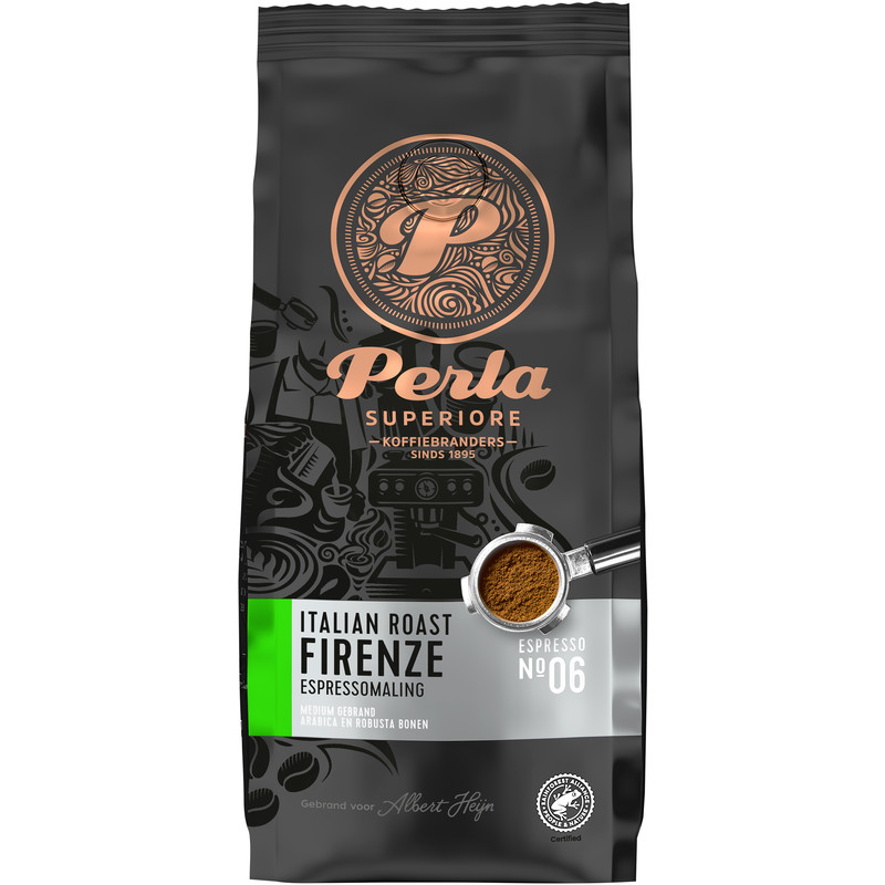 Een afbeelding van Perla Superiore Italian roast Firenze espressomaling