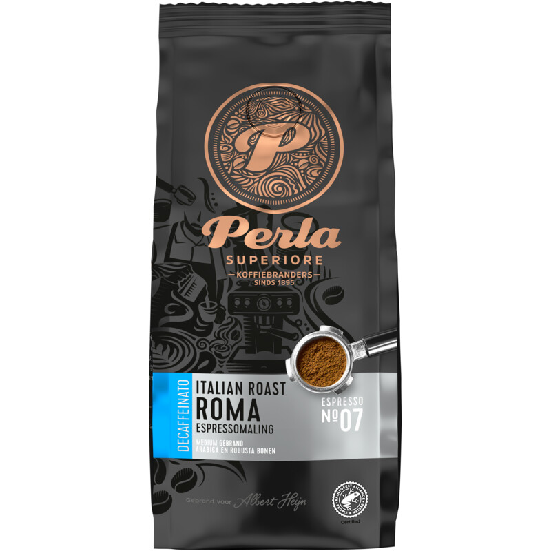 Een afbeelding van Perla Superiore Italian roast Roma espressomaling