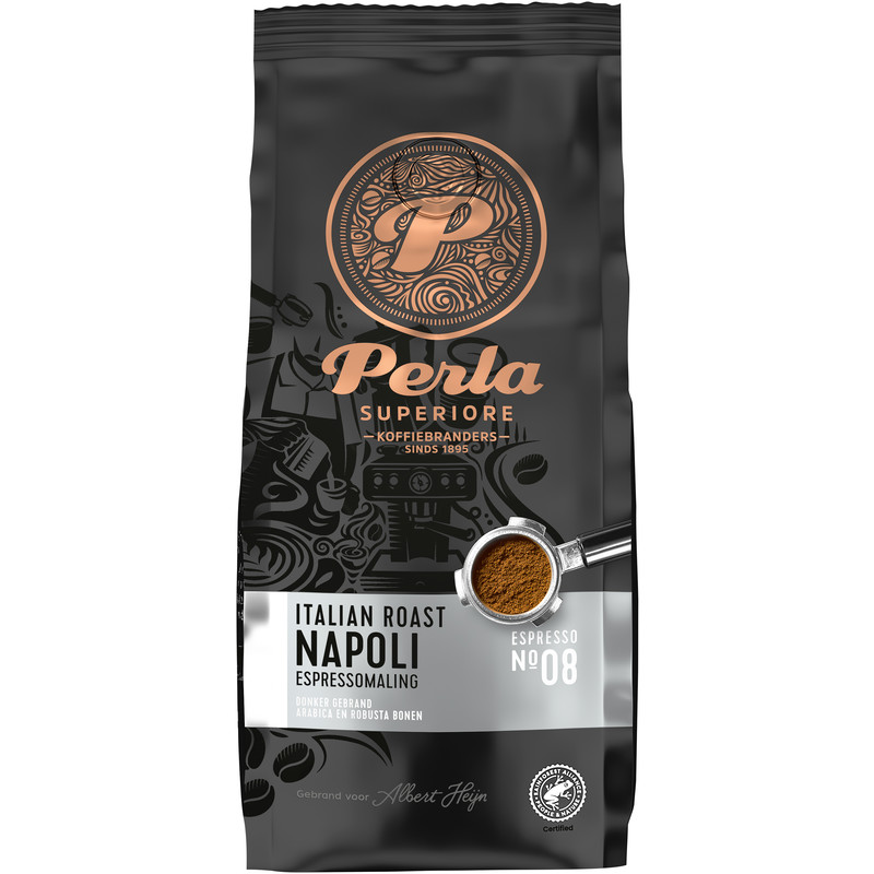 Een afbeelding van Perla Superiore Italian roast Napoli espressomaling