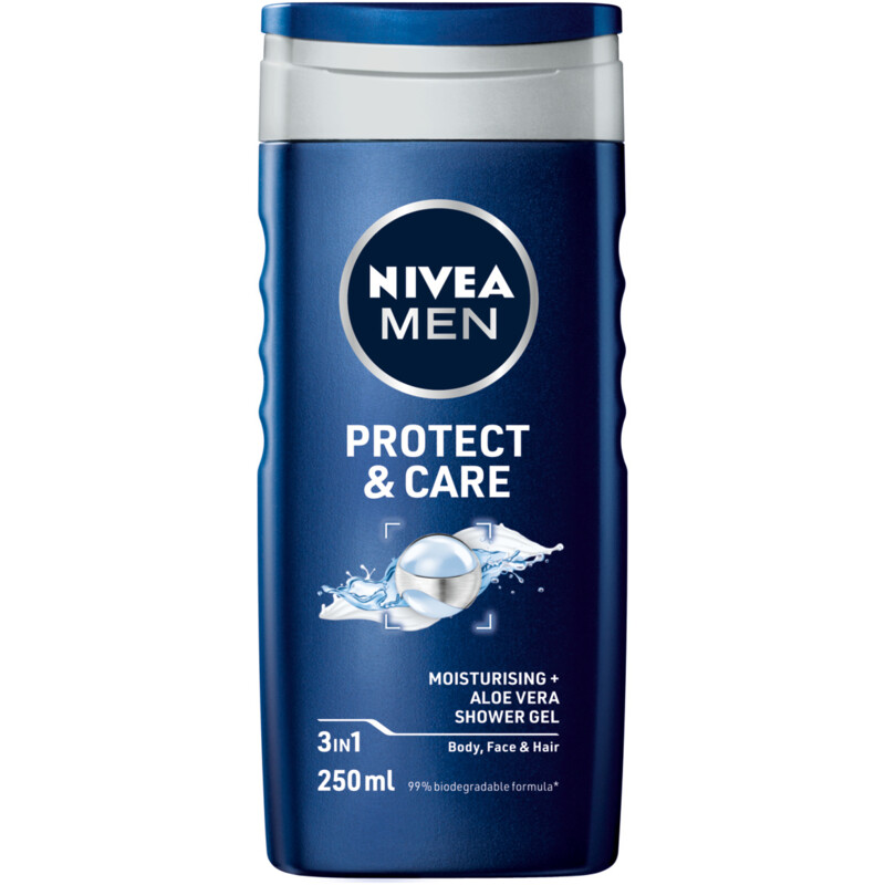 Een afbeelding van NIVEA Men protect & care douchegel 3-in1