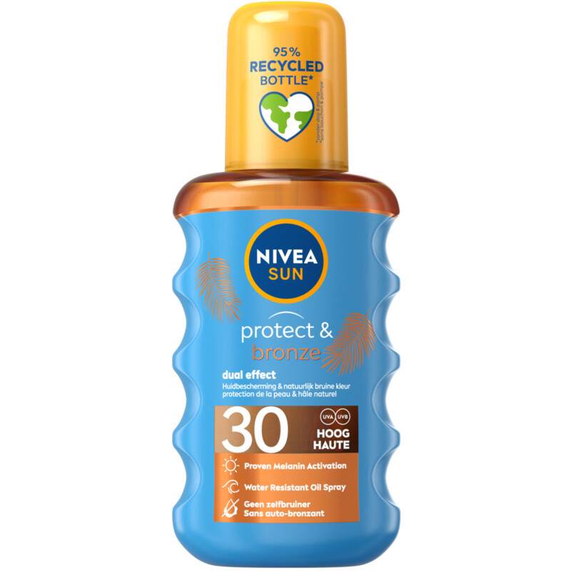 Een afbeelding van Nivea Sun protec t &bronze olie spf30 spray