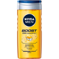 Een afbeelding van Nivea Men boost fresh effect shower gel