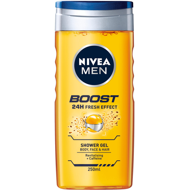Een afbeelding van Nivea Men boost fresh effect shower gel