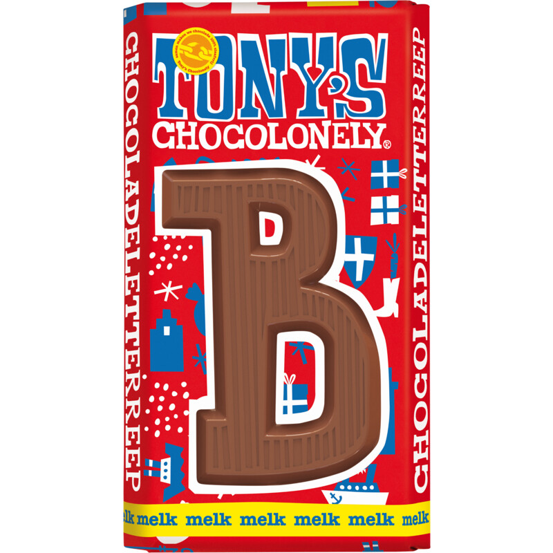 Een afbeelding van Tony's Chocolonely Melkchocolade letterreep B