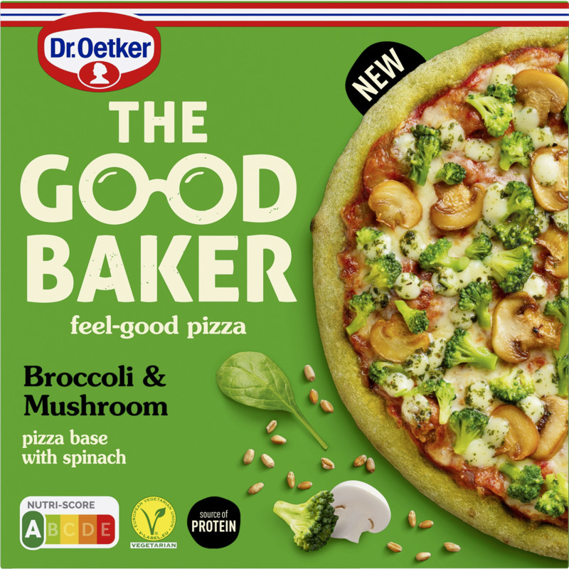 Een afbeelding van Dr. Oetker The good baker pizza broccoli & mushroom