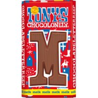 Een afbeelding van Tony's Chocolonely Melkchocoladeletter reep M