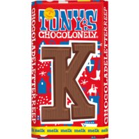 Een afbeelding van Tony's Chocolonely Melkchocolade letterreep K