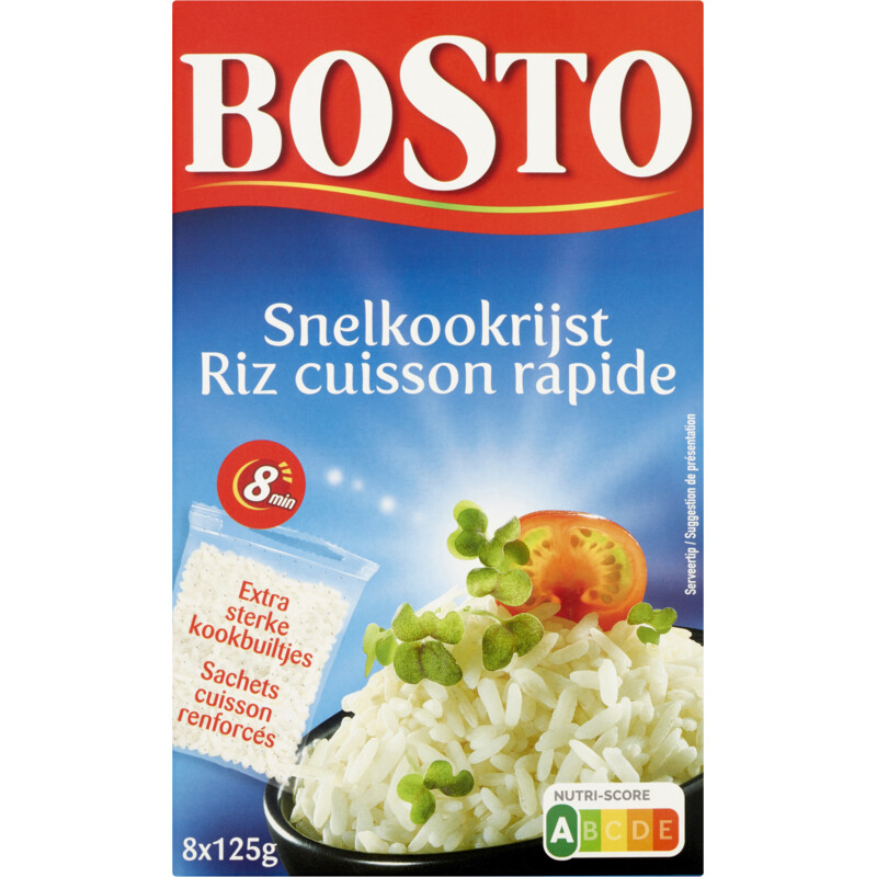 Een afbeelding van Bosto Snelkookrijst 8x125g BEL
