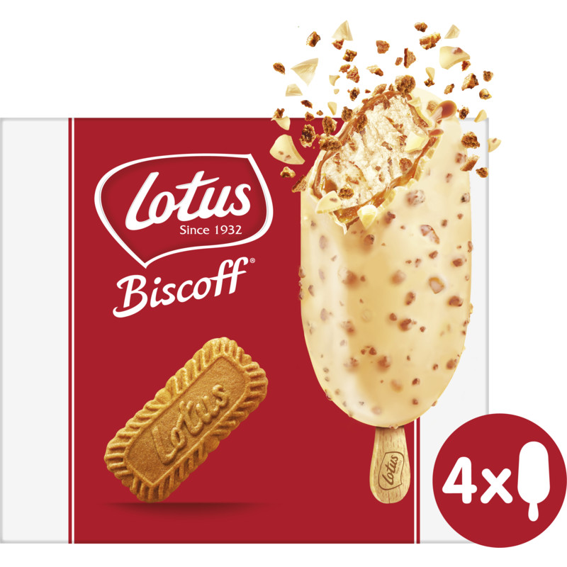 Een afbeelding van Lotus Biscoff speculoos witte chocola ijsstick