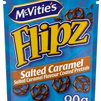 Een afbeelding van McVitie's Flipz salted caramel chocolate pretzels