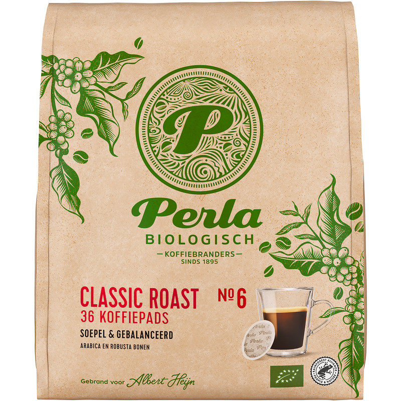 Een afbeelding van Perla Biologisch Classic roast koffiepads