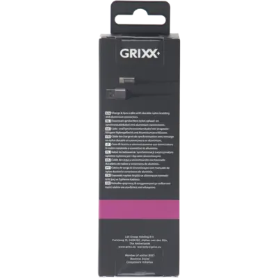 pdp-image-Grixx Gevlochten usb-c kabel zwart 3m