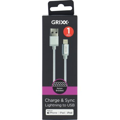 pdp-image-Grixx Gevlochten kabel wit 1 meter
