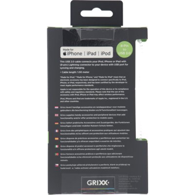 pdp-image-Grixx Gevlochten kabel wit 1 meter