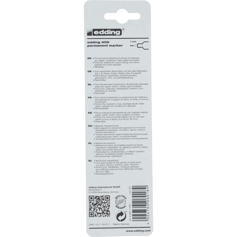 Een afbeelding van Edding Permanent marker zwart