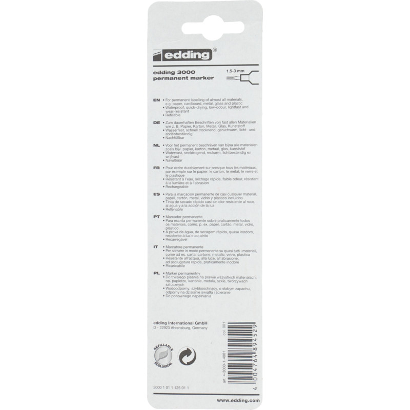 Een afbeelding van Edding Permanent marker zwart