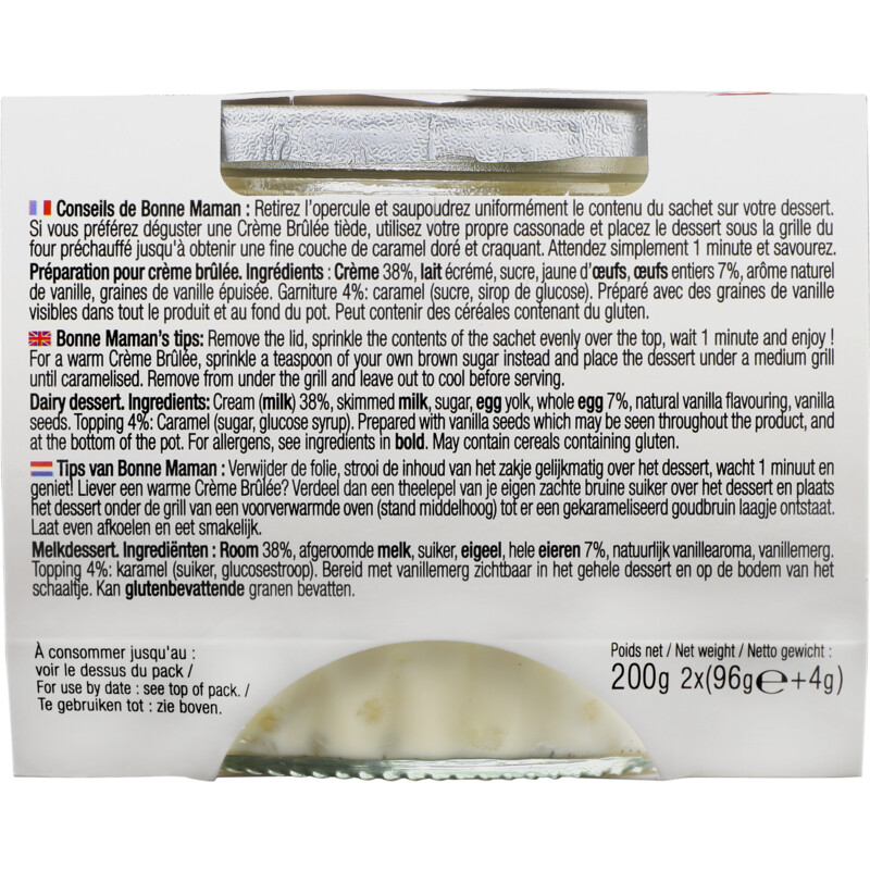 Een afbeelding van Bonne Maman Creme brulee