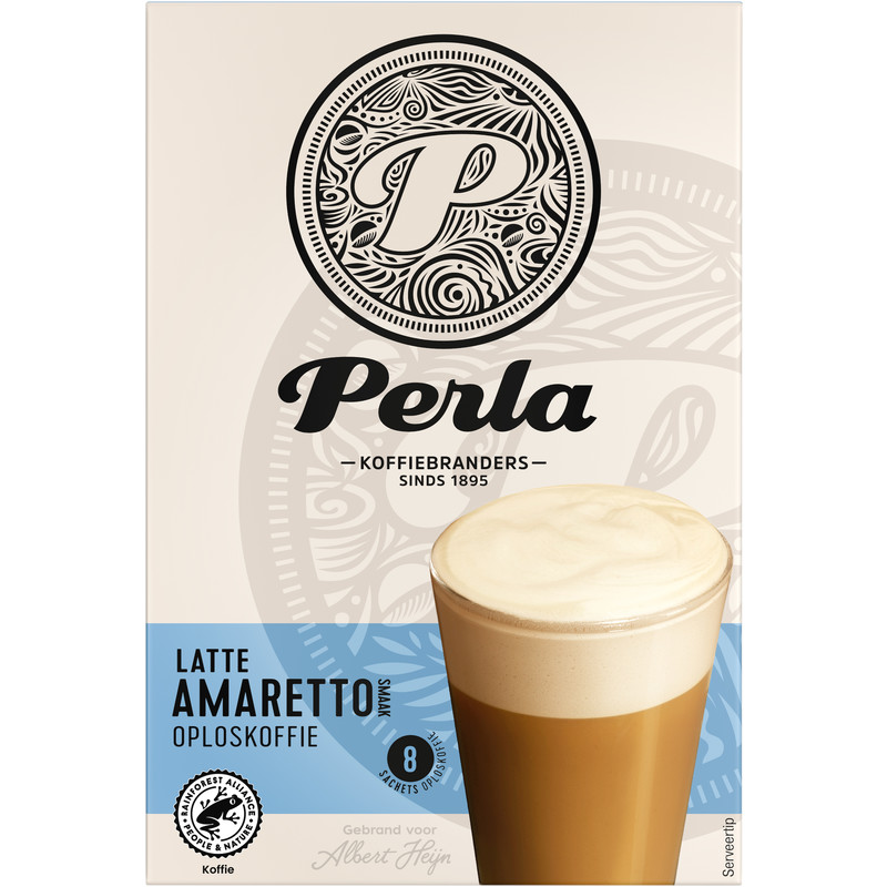 Een afbeelding van Perla Huisblends Latte Amaretto oploskoffie