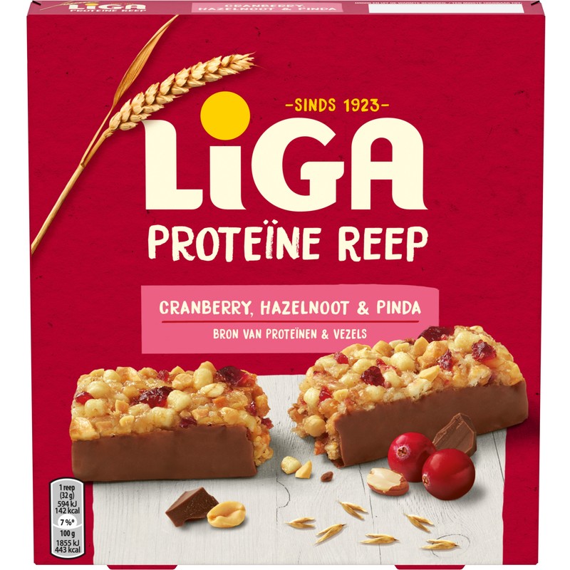 Een afbeelding van Liga Proteine reep cranberry