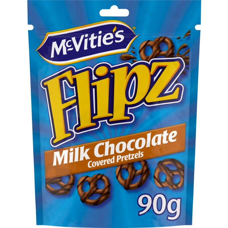 Een afbeelding van McVitie's Flipz milk chocolate pretzels