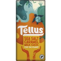 Een afbeelding van Tellus Caramel seasalt milk choc for the planet