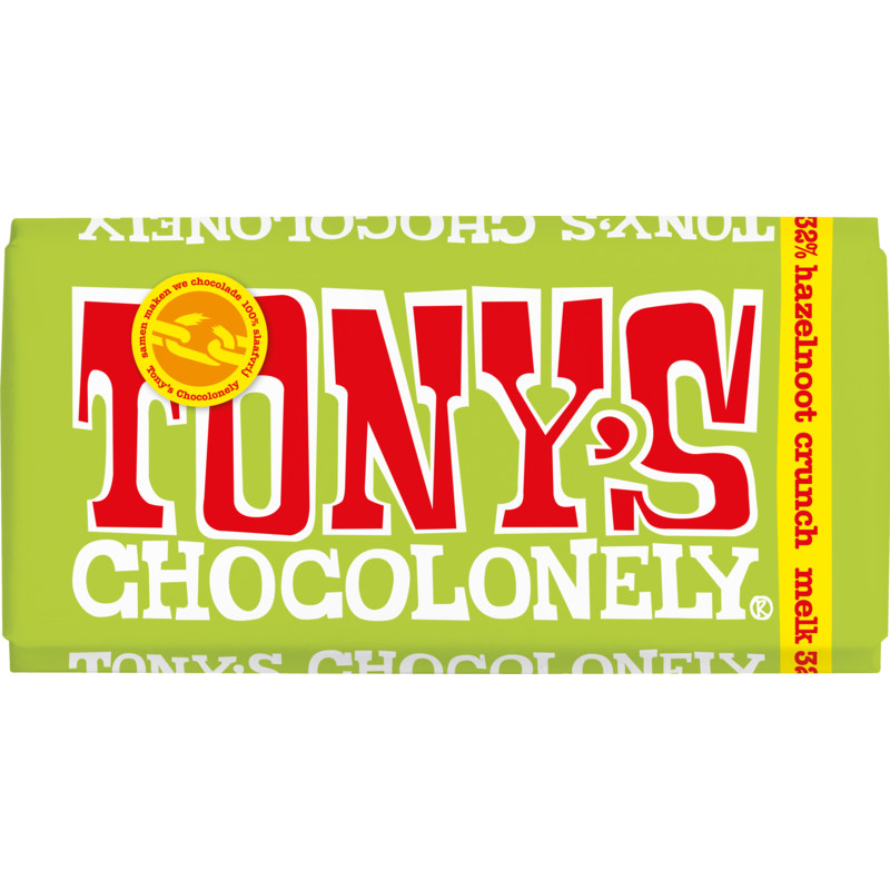 Een afbeelding van Tony's Chocolonely Melk hazelnoot crunch
