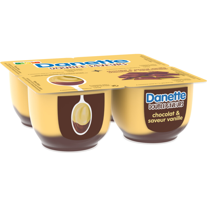 Een afbeelding van Danette Double saveurs chocolat & vanille bel