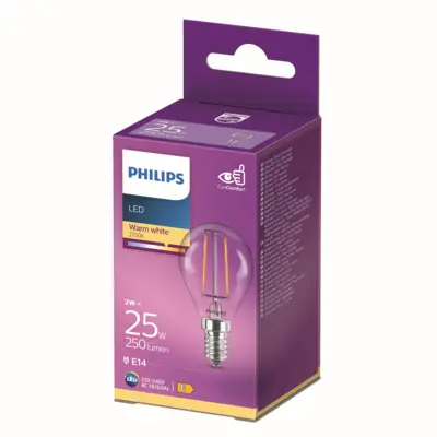 pdp-image-Philips Led fil kogel helder E14 25W