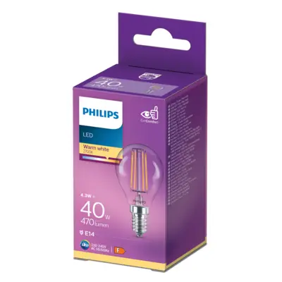 pdp-image-Philips Led fil kogel helder E14 40W