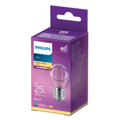 pdp-image-Philips Led fil kogel helder E27 25W