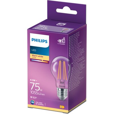 pdp-image-Philips Led fil standaard helder E27 75W