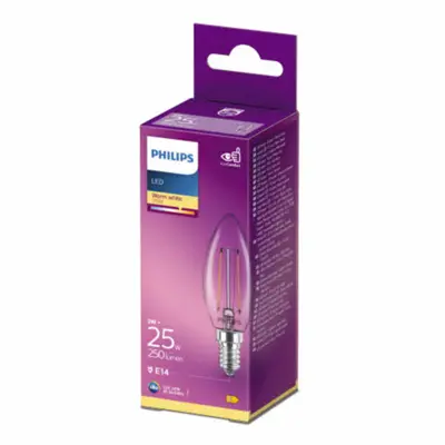 pdp-image-Philips Led fil kaars helder E14 25W