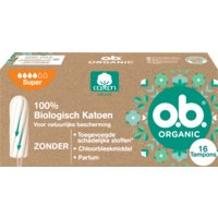 Een afbeelding van o.b. Organic cotton tampons super