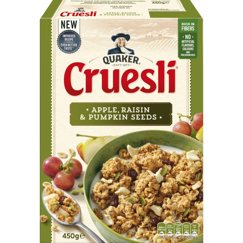 Een afbeelding van Quaker Cruesli appel & rozijn
