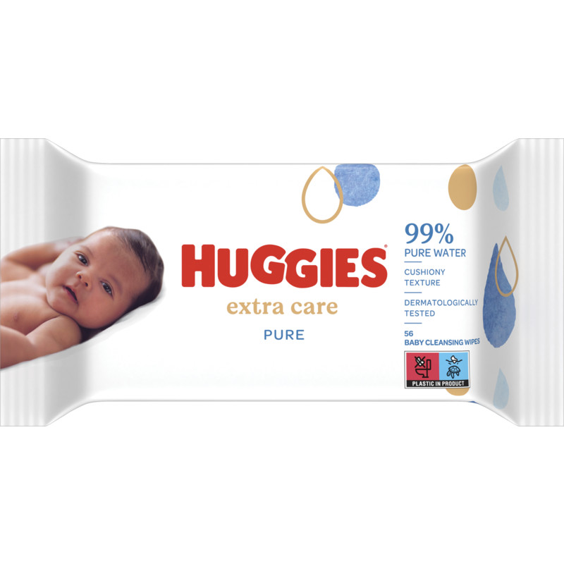 Een afbeelding van Huggies Babydoekjes extra care pure