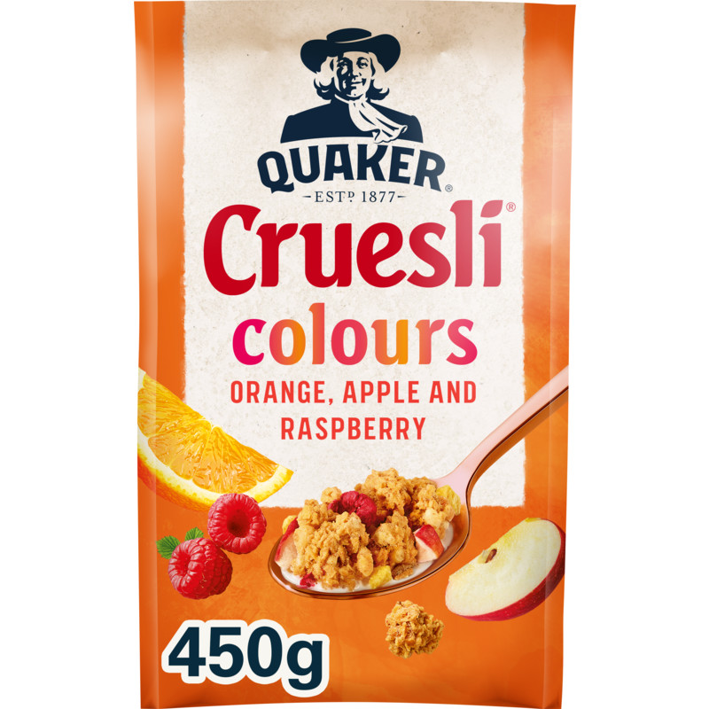 Een afbeelding van Quaker Colours orange, apple and raspberry