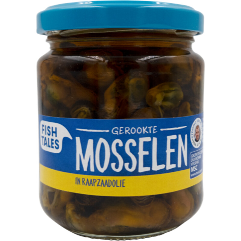 Een afbeelding van Fish Tales Gerookte mosselen in olie