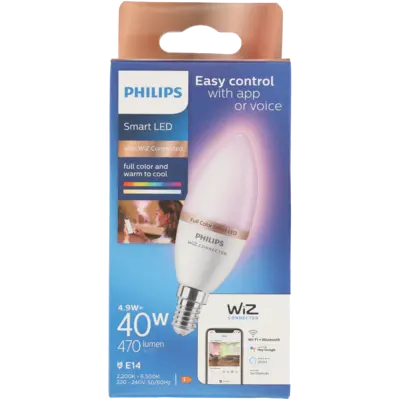 pdp-image-Philips Smart led kaars gekleurd E14 40W