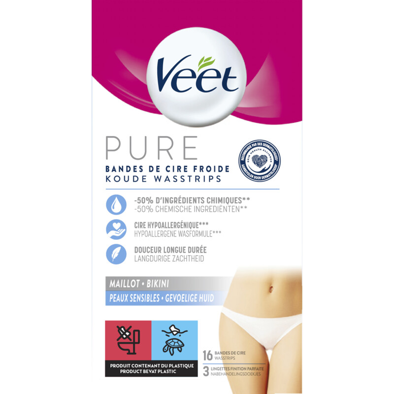 Een afbeelding van Veet Pure ontharingsstrips bikini gevoelig