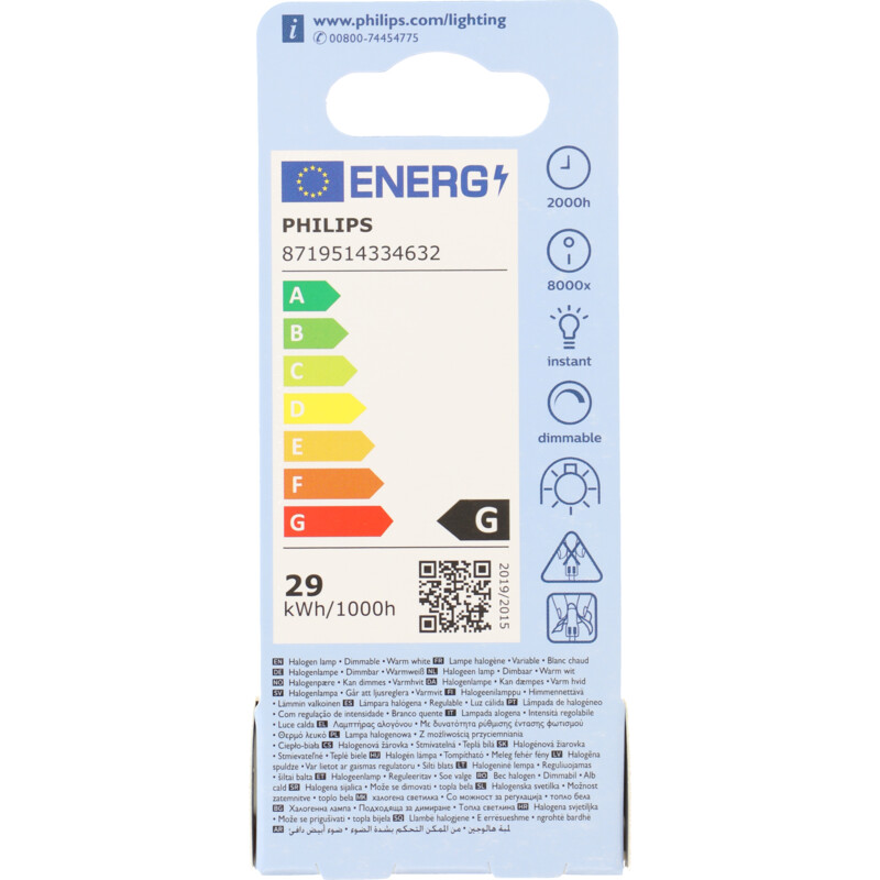 Een afbeelding van Philips Halogeen 25W G9 dimbaar