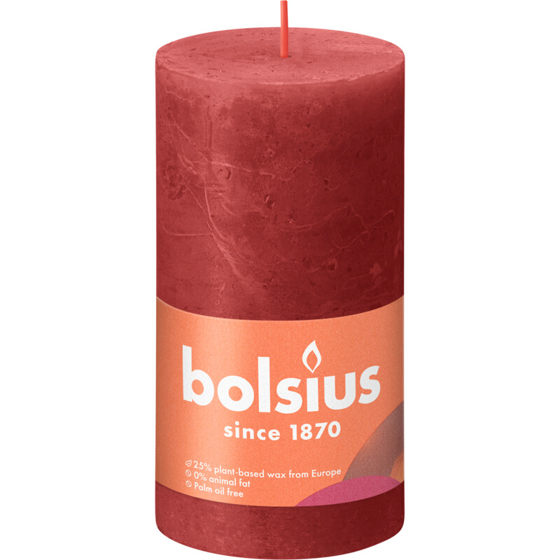 Sturen maart elegant Bolsius Rustieke kaars 13cm rood bestellen | Albert Heijn