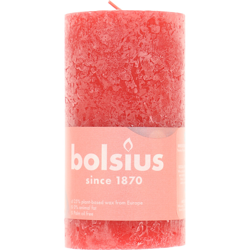 Een afbeelding van Bolsius Rustieke kaars 13cm rood